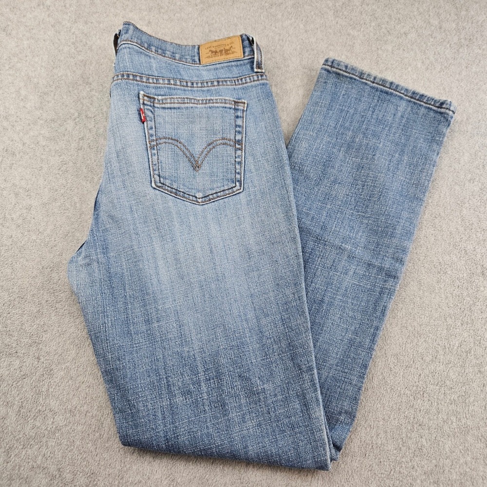 LEVIS Straight Leg Jeans Womens 12M Blue Denim Stretch Casual Classic Everyday